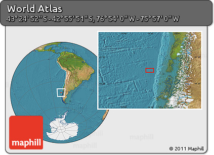 Satellite Location Map of the Area around 43° 10' 22" S, 76° 25' 30" W