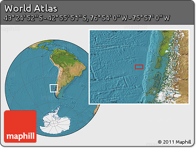 Satellite Location Map of the Area around 43° 10' 22" S, 76° 25' 30" W