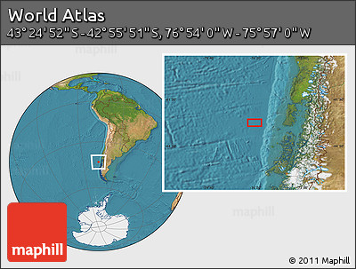 Satellite Location Map of the Area around 43° 10' 22" S, 76° 25' 30" W