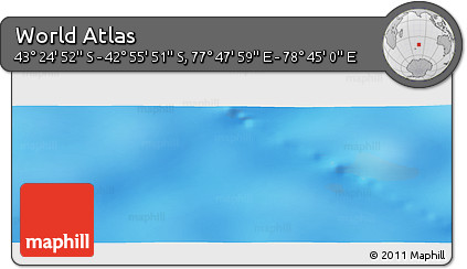Physical Panoramic Map of the Area around 43° 10' 22" S, 78° 16' 30" E