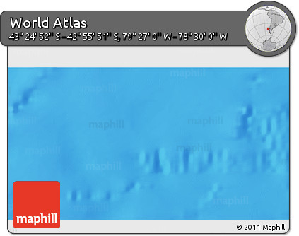 Physical 3D Map of the Area around 43° 10' 22" S, 78° 58' 29" W