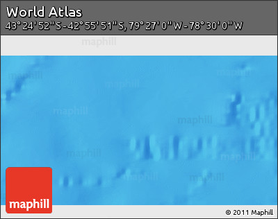 Physical 3D Map of the Area around 43° 10' 22" S, 78° 58' 29" W
