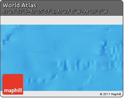 Physical 3D Map of the Area around 43° 10' 22" S, 78° 58' 29" W