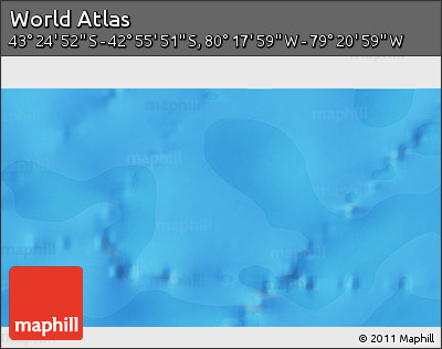 Political 3D Map of the Area around 43° 10' 22" S, 79° 49' 29" W