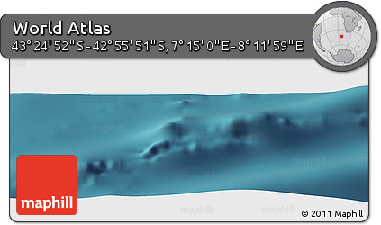 Satellite Panoramic Map of the Area around 43° 10' 22" S, 7° 43' 29" E