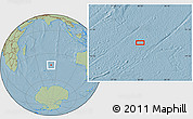 Savanna Style Location Map of the area around 43° 10' 22" S, 80° 49' 29" E, hill shading