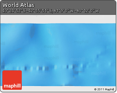 Physical 3D Map of the Area around 43° 10' 22" S, 80° 40' 30" W