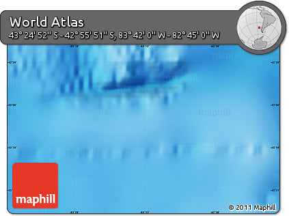 Shaded Relief Map of the Area around 43° 10' 22" S, 83° 13' 29" W