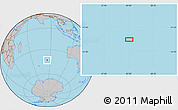 Gray Location Map of the area around 43° 10' 22" S, 85° 4' 29" E