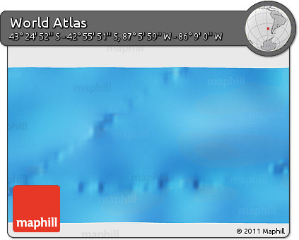 Physical 3D Map of the Area around 43° 10' 22" S, 86° 37' 30" W