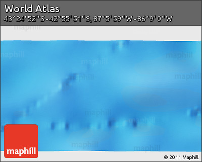 Physical 3D Map of the Area around 43° 10' 22" S, 86° 37' 30" W