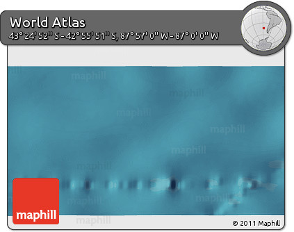 Satellite 3D Map of the Area around 43° 10' 22" S, 87° 28' 29" W