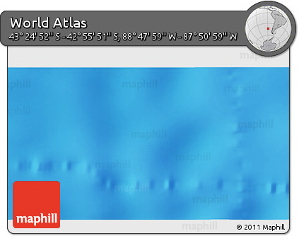 Physical 3D Map of the Area around 43° 10' 22" S, 88° 19' 29" W