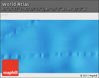 Shaded Relief 3D Map of the Area around 43° 10' 22" S, 89° 10' 30" W