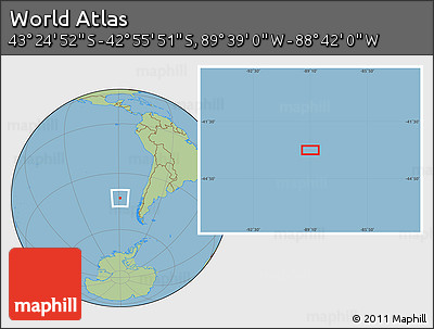 Savanna Style Location Map of the Area around 43° 10' 22" S, 89° 10' 30" W