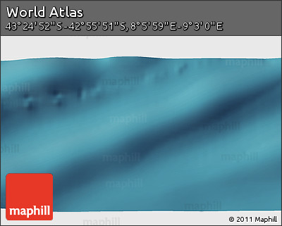 Satellite 3D Map of the Area around 43° 10' 22" S, 8° 34' 29" E