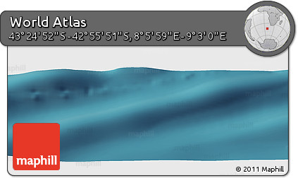 Satellite Panoramic Map of the Area around 43° 10' 22" S, 8° 34' 29" E