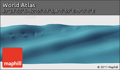 Satellite Panoramic Map of the Area around 43° 10' 22" S, 8° 34' 29" E