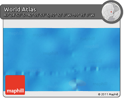 Physical 3D Map of the Area around 43° 10' 22" S, 91° 43' 29" W
