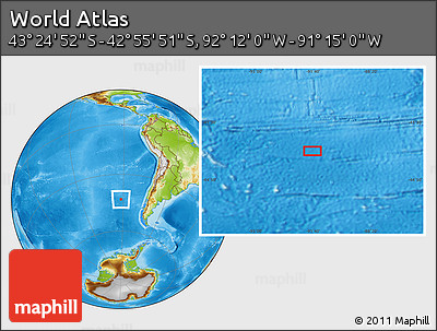 Physical Location Map of the Area around 43° 10' 22" S, 91° 43' 29" W