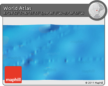 Physical 3D Map of the Area around 43° 10' 22" S, 94° 16' 30" W
