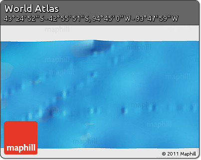 Physical 3D Map of the Area around 43° 10' 22" S, 94° 16' 30" W