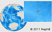 Shaded Relief Location Map of the area around 43° 10' 22" S, 96° 7' 30" E