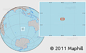 Gray Location Map of the area around 43° 10' 22" S, 98° 40' 30" E