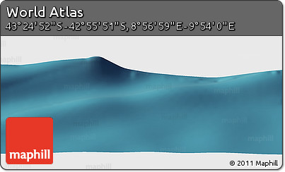 Satellite Panoramic Map of the Area around 43° 10' 22" S, 9° 25' 30" E