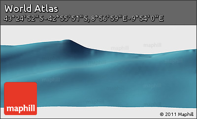 Satellite Panoramic Map of the Area around 43° 10' 22" S, 9° 25' 30" E