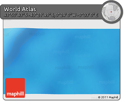 Physical 3D Map of the Area around 43° 36' 16" S, 0° 4' 30" E