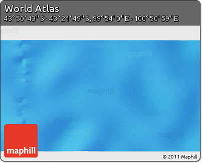 Physical 3D Map of the Area around 43° 36' 16" S, 100° 22' 30" E