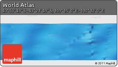 Physical Panoramic Map of the Area around 43° 36' 16" S, 109° 43' 29" E