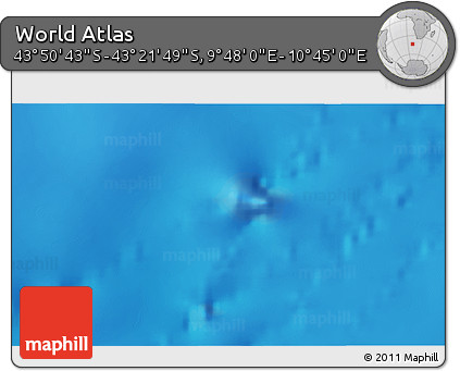 Physical 3D Map of the Area around 43° 36' 16" S, 10° 16' 30" E
