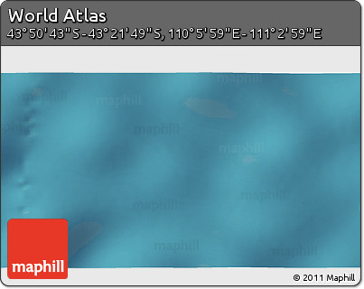 Satellite 3D Map of the Area around 43° 36' 16" S, 110° 34' 29" E