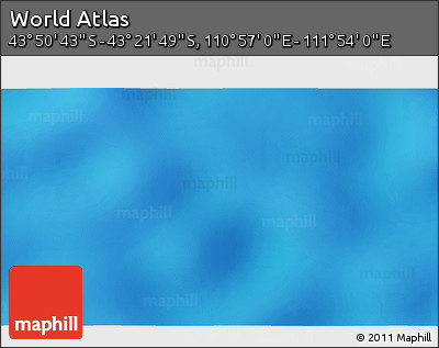 Physical 3D Map of the Area around 43° 36' 16" S, 111° 25' 30" E