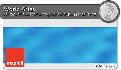 Physical Panoramic Map of the Area around 43° 36' 16" S, 113° 7' 30" E