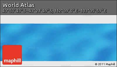 Physical Panoramic Map of the Area around 43° 36' 16" S, 113° 7' 30" E