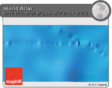 Physical 3D Map of the Area around 43° 36' 16" S, 118° 13' 29" E