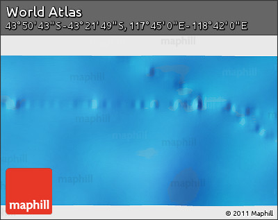 Physical 3D Map of the Area around 43° 36' 16" S, 118° 13' 29" E