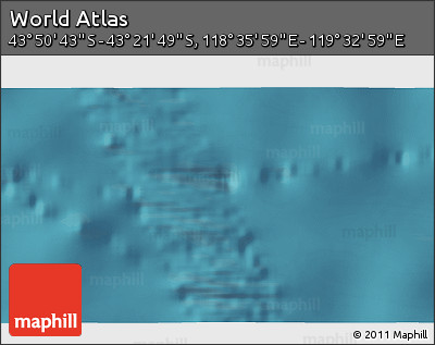 Satellite 3D Map of the Area around 43° 36' 16" S, 119° 4' 29" E