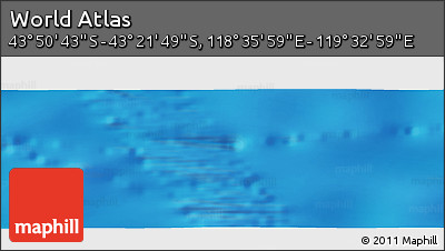 Physical Panoramic Map of the Area around 43° 36' 16" S, 119° 4' 29" E