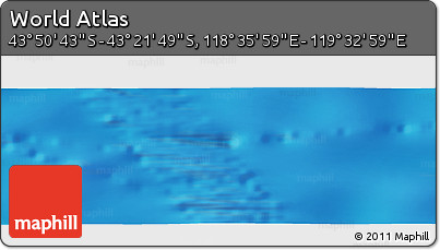 Physical Panoramic Map of the Area around 43° 36' 16" S, 119° 4' 29" E