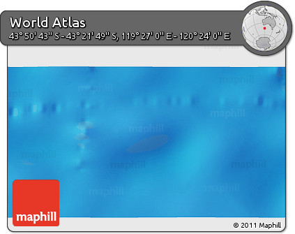 Physical 3D Map of the Area around 43° 36' 16" S, 119° 55' 30" E