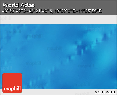 Physical 3D Map of the Area around 43° 36' 16" S, 11° 7' 30" E