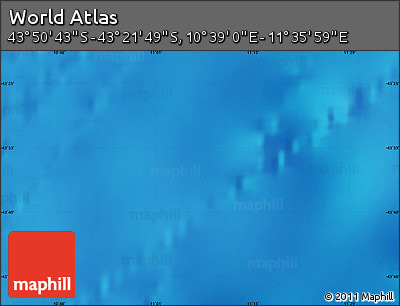 Physical Map of the Area around 43° 36' 16" S, 11° 7' 30" E