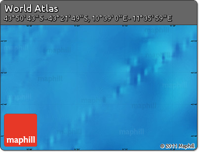 Physical Map of the Area around 43° 36' 16" S, 11° 7' 30" E