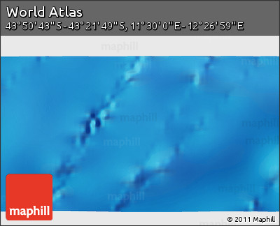 Physical 3D Map of the Area around 43° 36' 16" S, 11° 58' 29" E