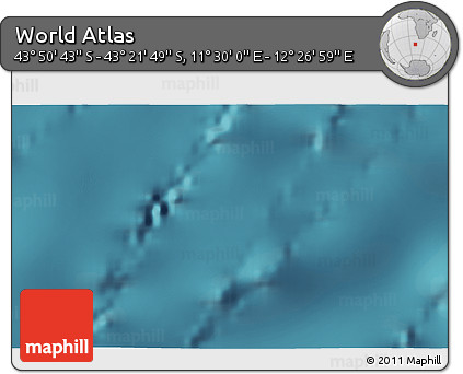 Satellite 3D Map of the Area around 43° 36' 16" S, 11° 58' 29" E
