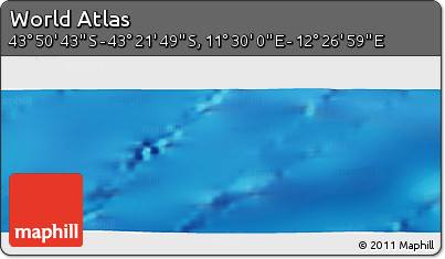 Physical Panoramic Map of the Area around 43° 36' 16" S, 11° 58' 29" E